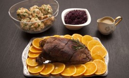 Goose Breast with Red Cabbage and Bread Dumplings
