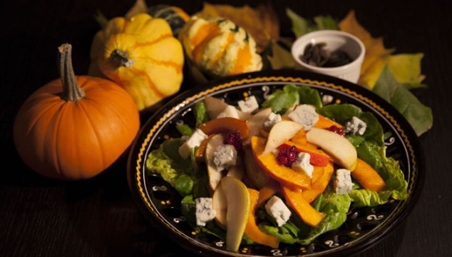 Pumpkin-Pear Salad with Gorgonzola Cheese