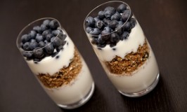 Homemade Muesli with Blueberries and Natural Yogurt