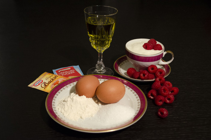 raspberries-yogurt-eggs-flour